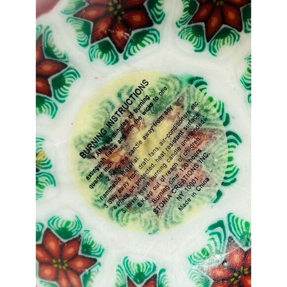 Vtg Illuminating Candle Co Glow Stained Glass Look Poinsettia Psychedelic - Picture 3 of 4